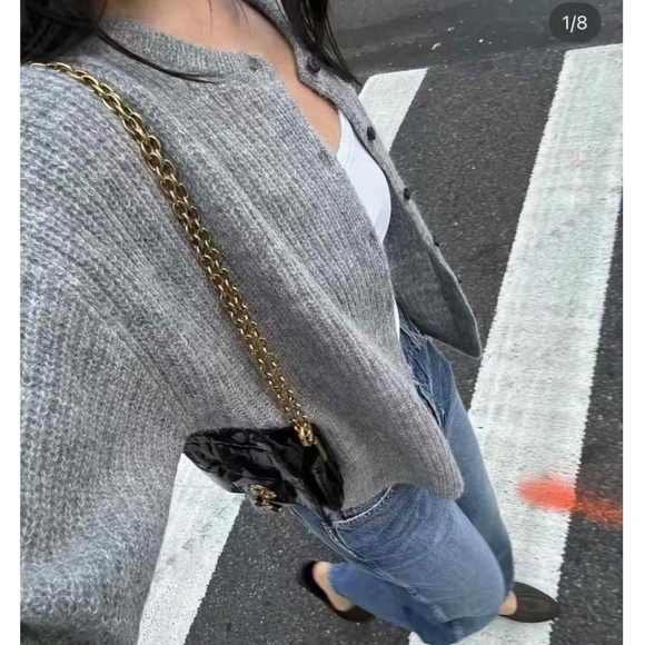 NEW Jenni Kayne Hayes Crewneck Cardigan - Grey - Picture 1 of 5